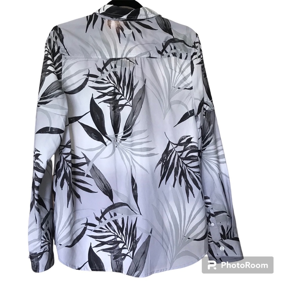 Reel Legends Long Sleeve Half Button Tunic Shirt Blouse Womens Large Fishing - Picture 2 of 4